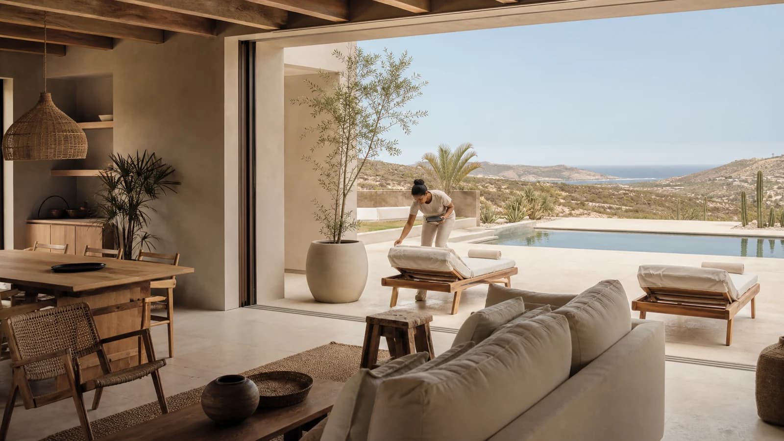Vacation rental residence being prepared for a guest arrival in Baja California Sur